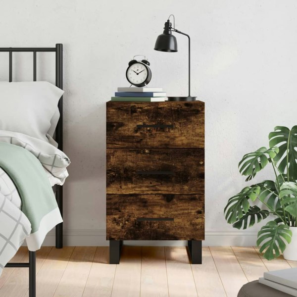 Berkfield Bedside Cabinet Smoked Oak 40x40x66 cm Engineered Wood