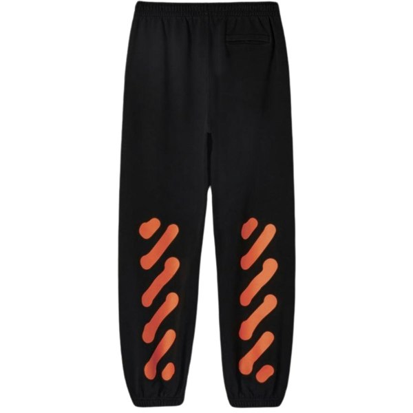 Off-White Graffiti Arrow Crew Design Slim Cuffed Black Sweatpants S