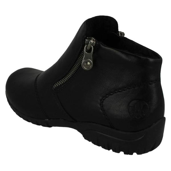 Rieker Ladies Rieker Dual Zip Fleece Lined Ankle Boots L4663