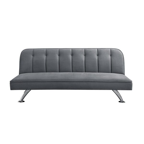 Wyld Haus Malahide Upholstered Grey Velvet Tufted Sofa Bed - Single