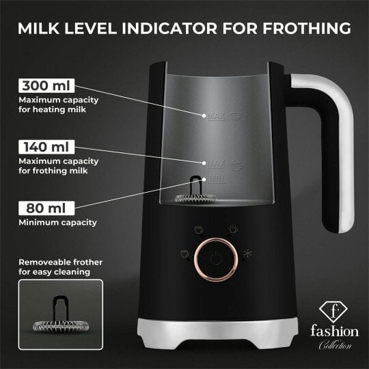 Berlinger Haus Milk Frother Black Rose Gold FTV0152 Fashion