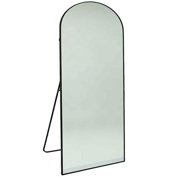 Gr8 Home 165x60cm Arched Full Length Mirror Black Aluminium Frame Floor Standing