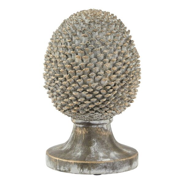 Hill Interiors Stone Effect Pinecone Ornament - Grey