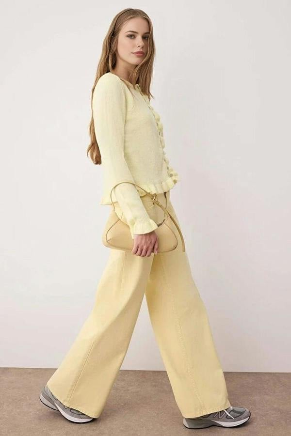 WOVCOR Soft Textured Knit Cardigan with Button Details