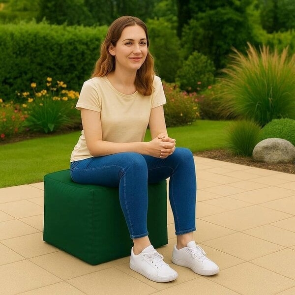 Night Zone Waterproof Bean Bag Footstool Pouffe Cube 40 x 40cm – Indoor & Outdoor Seating