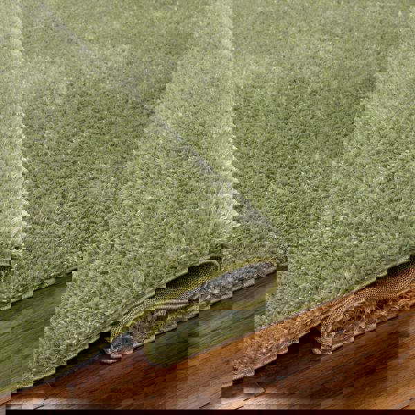 Livabliss Cloudy Shag-Solid Color Green Plush Soft Pile Rug