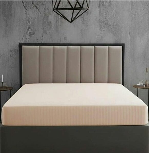 Night Zone Satin Stripe 250 Thread Count Cotton Flat Sheet – Hotel Style Bed Sheet - Latte