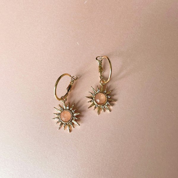 Luxe Tones Solina Peach Gem Hoop Earrings