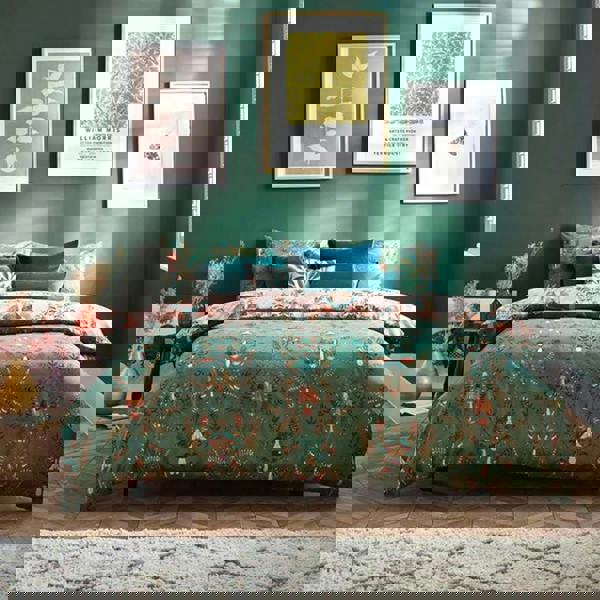 Furn Luna Wood Duvet Cover Set - Fern Green