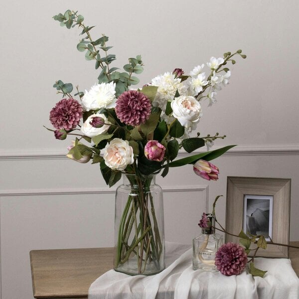 Wyld Haus Set of 3 Artificial Flowers Large Cineraria Eucalyptus Sprays
