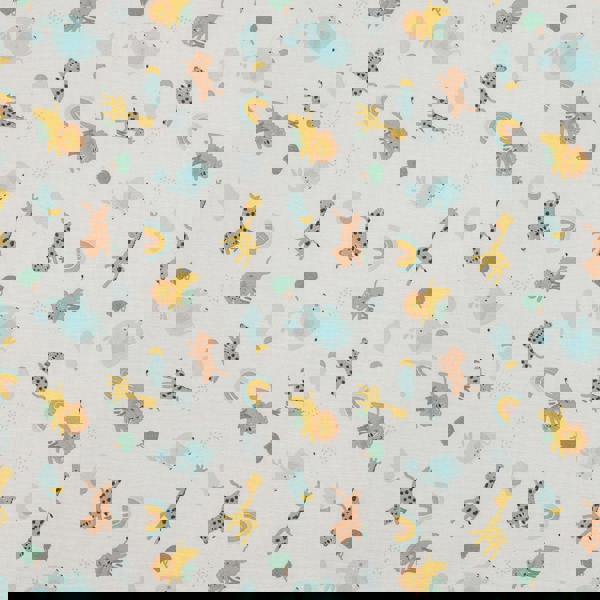 Mini Cuddles Baby Unisex 2pk Solid & Animal Printed Muslins, Multicolour