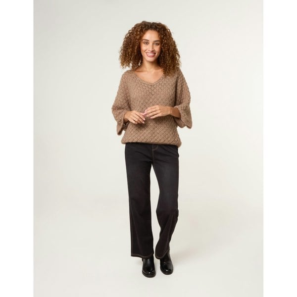 Blue Vanilla Pointelle Knit Batwing Jumper