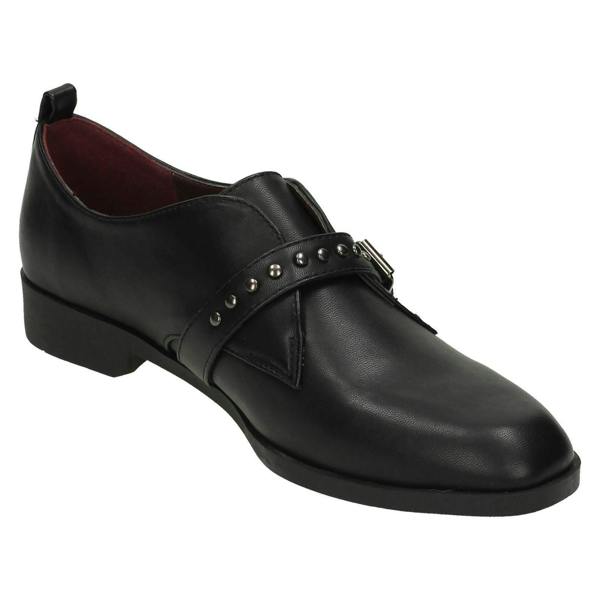 Spot On Ladies Spot On Low Heel Buckle Strap Shoes