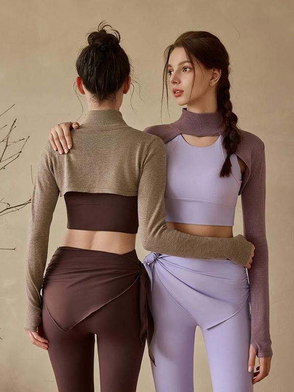 Anniou UPF50+ Knitted Yoga Bolero Pullover