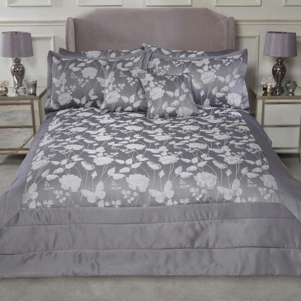 Butterfly Meadow Bedspread Silver