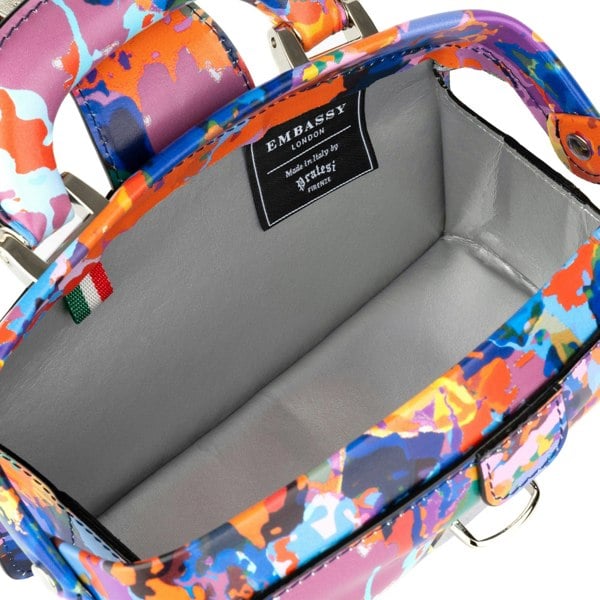 Embassy London Gazelle Mini - Summer Colours - Mini structured bag in colourful genuine leather and key
