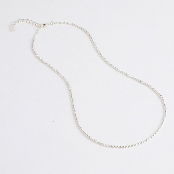 Beaded Chain Necklace Silver 17" - Lila Rasa