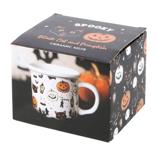 Serano Spooky Cat and Pumpkin Print Mug