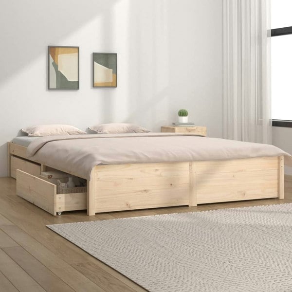 Berkfield Bed Frame with Drawers 180x200 cm Super King Size