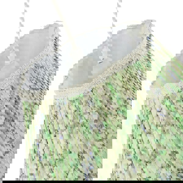 Green and Blue Floral Victorian Scallop Shade with Embroidered Trims Image 5