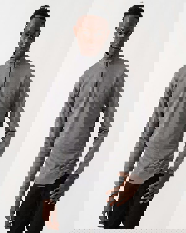 BOSS Orange Zetrust Mens 1/4 Zip Sweatshirt - Open Grey 062