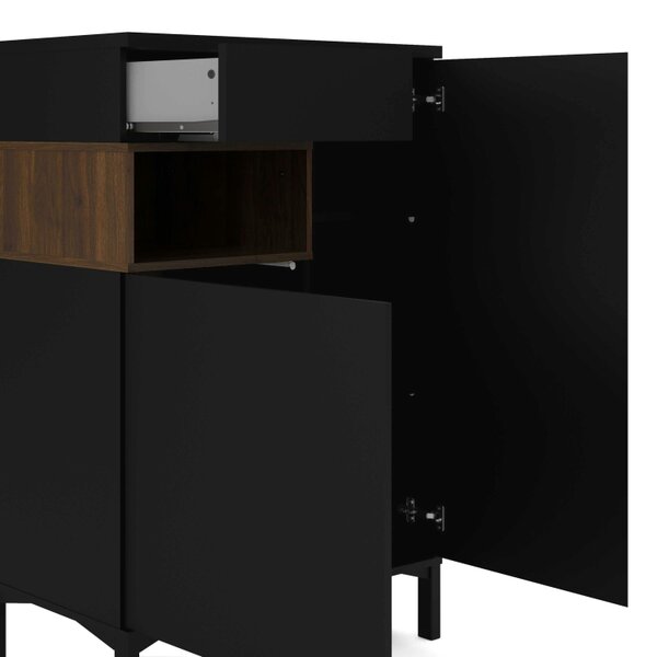Wyld Haus Indigo Sideboard 2 Door 1 Drawer in Black and Walnut