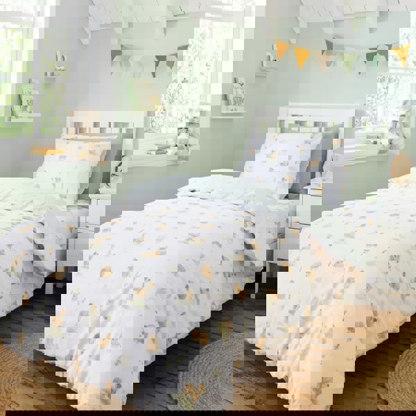 Bianca Mini Moo Cow Reversible Cotton Duvet Cover Set White