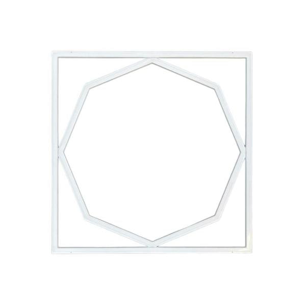 ENER-J 60x60cm LED Frame Panel Light with Hexagon Inner Lights - 40W, Cool White | Pack of 4 - 6500K