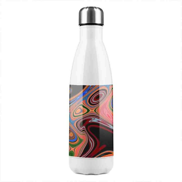 Benjamin Tate Design Geometric Glitter Love Hearts Stainless Steel Bottle