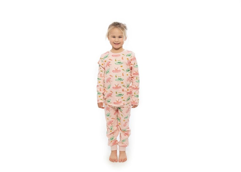 Luca and Rosa Girls pull on pyjamas - ballet print