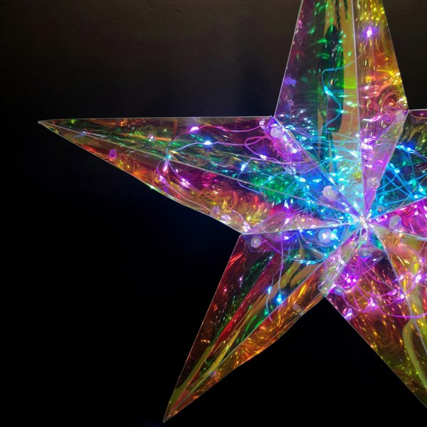 Samuel Alexander 36cm Battery Operated Light up Hanging Christmas Dreamlight Star with 100 White LEDs