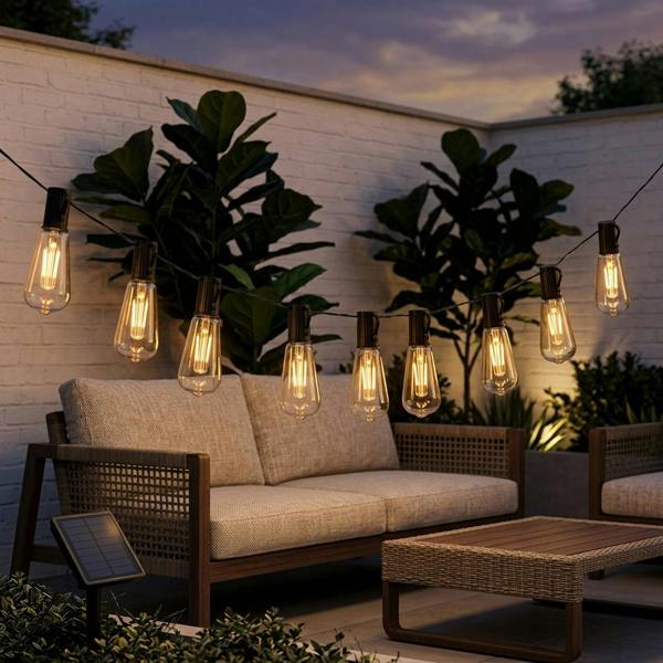 Garden Greatness Outdoor Solar Bulb String Lights