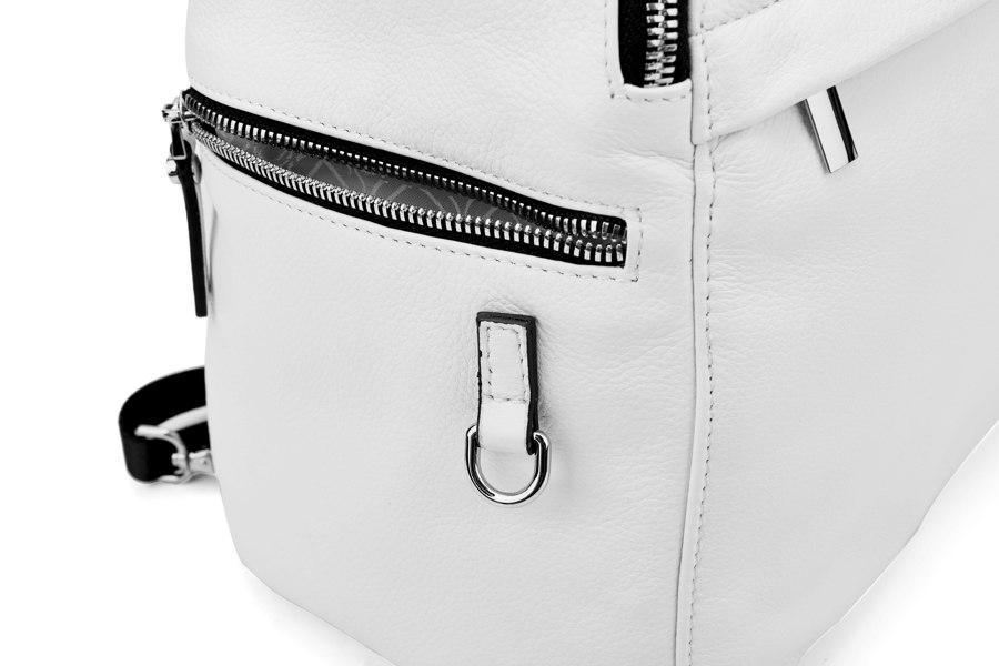 Aryella White Leather Rucksack