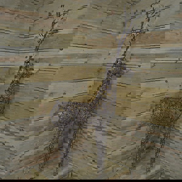 Samuel Alexander 1m (53") Brown Outdoor Standing Wicker Reindeer Decoration With LED Lights