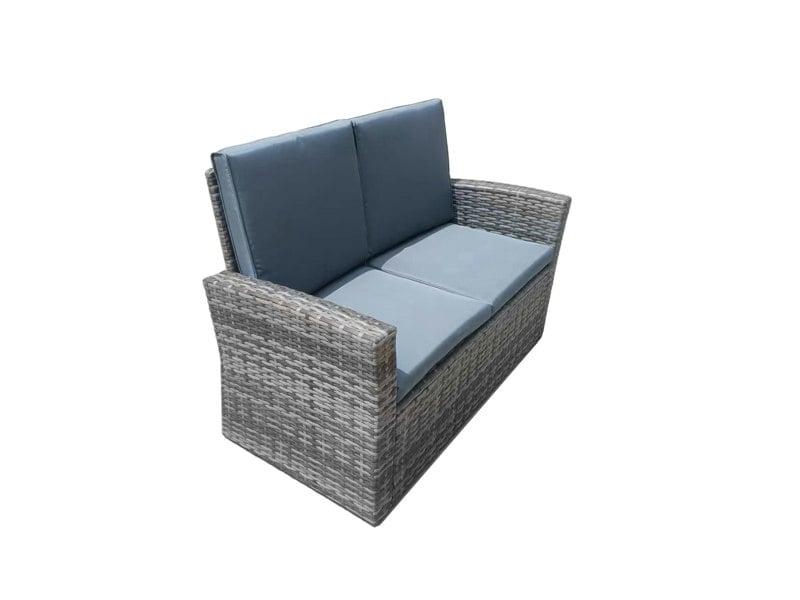Furniture One 4 Piece Rattan Garden Furniture Set, Patio Wicker Dining Table Sets with Tempered Glass Top Table