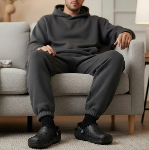 Crocs 203591-060 CLASSIC LINED Unisex Clogs Black