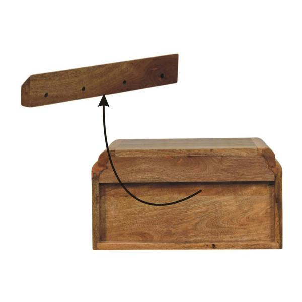 Artisan Furniture Solid mango wood Avora Wall-Mounted Bedside