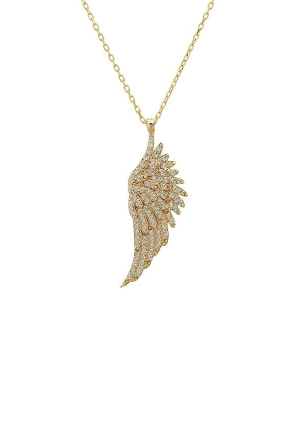 Large Angel Wing Necklace Gold - LATELITA Necklaces