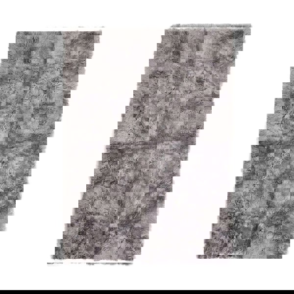 Long Wool Sheepskin Design Rug | 120x180 cm Light Grey