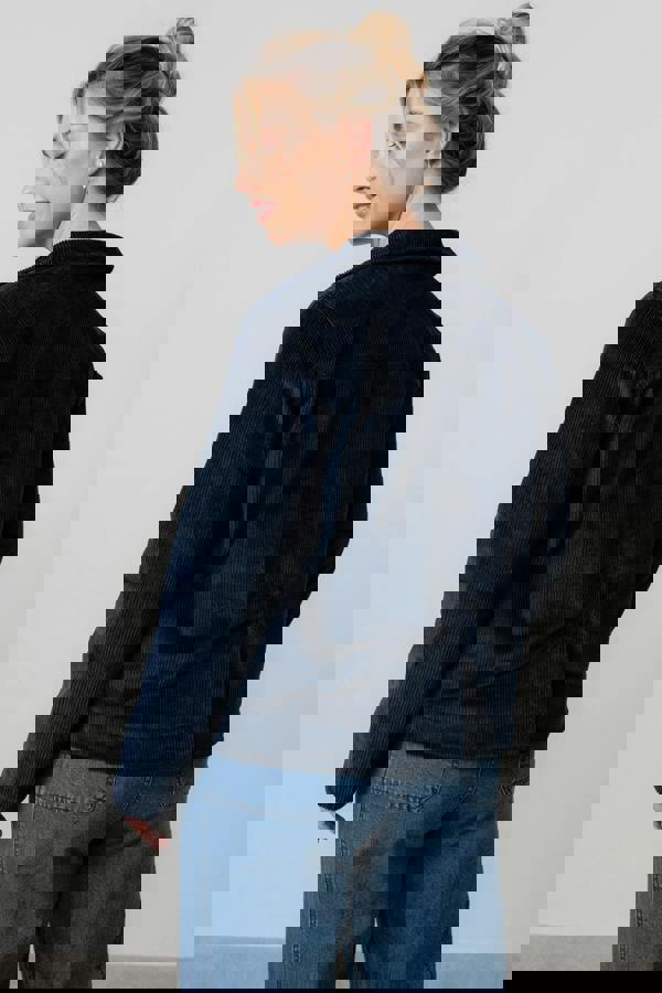 Lily & Me Ash Stretch Cotton Jumbo Cord Jacket Navy