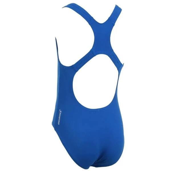 Speedo Girls Endurance Plus neon blue one-piece swimsuit with cutouts