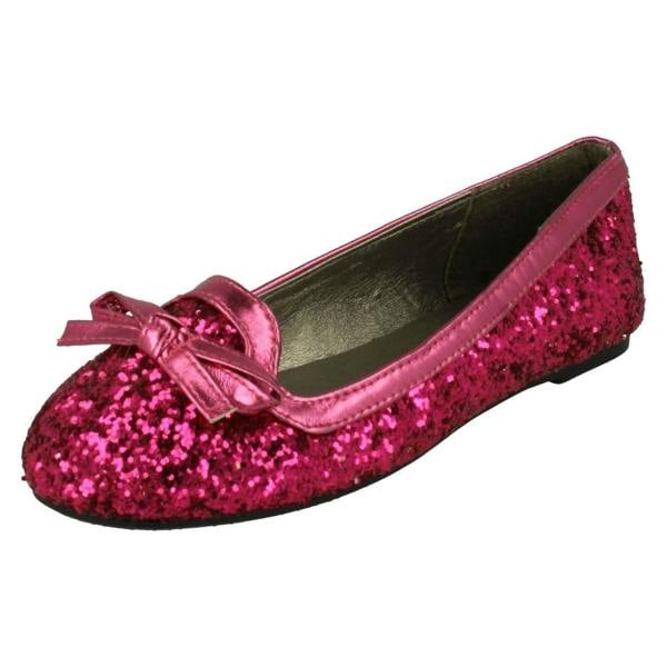 Spot On Girls Spot On Glitter Bow Detail Flats