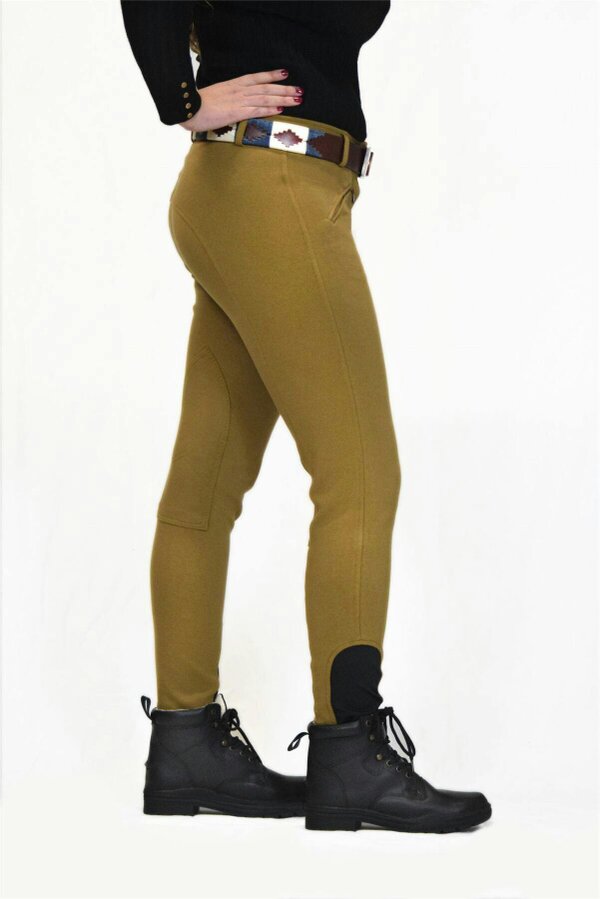 eQuitack Women's Stretchy Self Seat Horse Riding Jodhpurs Light Brown