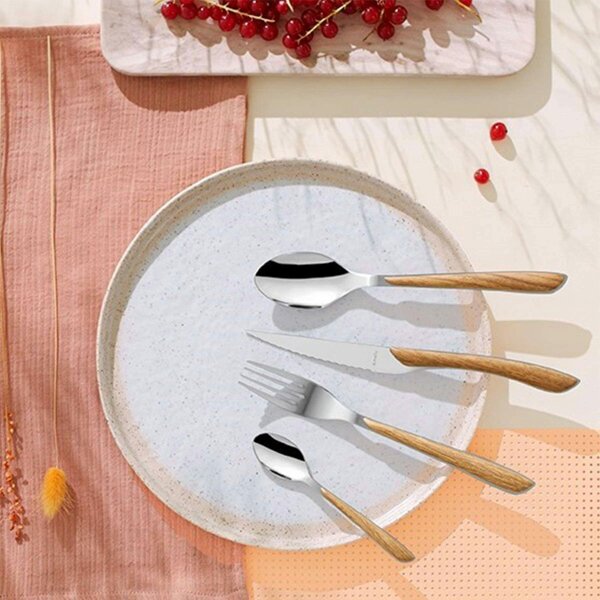 Amefa Eclat Nature Wood Effect Cutlery Set 16 Piece