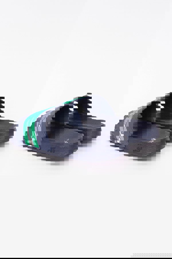 Crosshatch Mentella Sliders Navy/Green