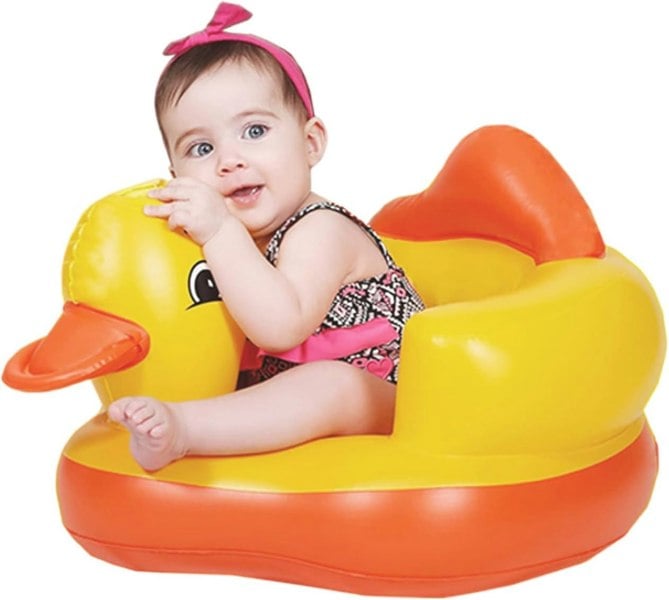 smartbies Inflatable Baby Seat For Baby, Inflatable Sofa For Kids Comes With Inbuilt Pump.