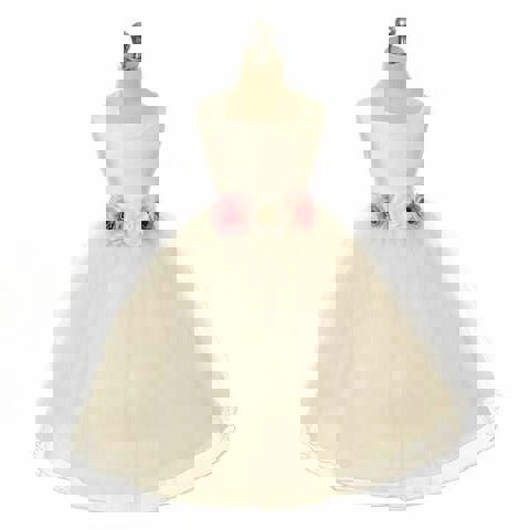 Maya glower girls dress with rose waist sash