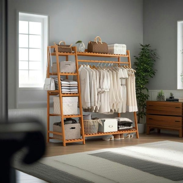 Modcraft Heavy Duty Wooden Clothes Rail - Natural