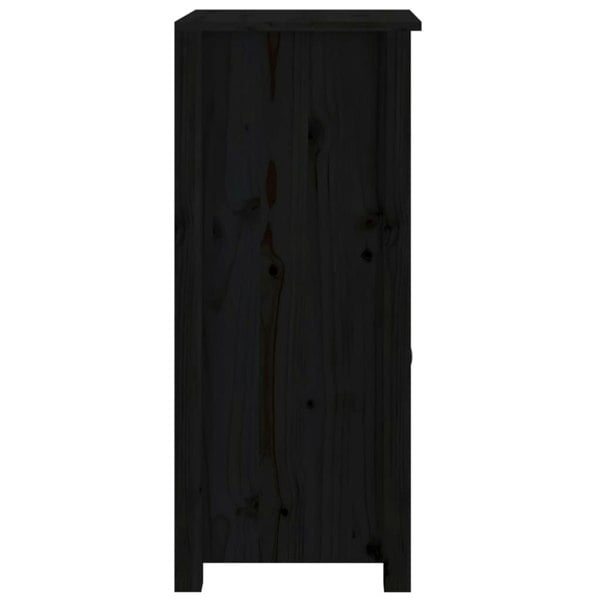 Berkfield Sideboards 2 pcs Black 40x35x80 cm Solid Wood Pine