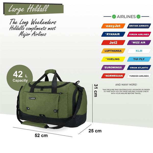 Infinity Luggage Large Duffel Weekend Holdall Carry-On Cabin Bag Gym Sports Travel Bag